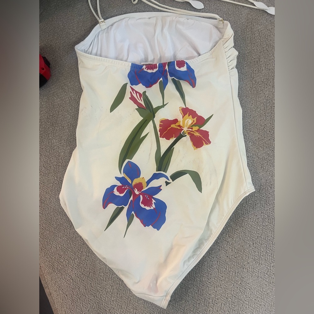 Tory Burch, one piece Floral Strapless Swimsuit read notes - Picture 16 of 16